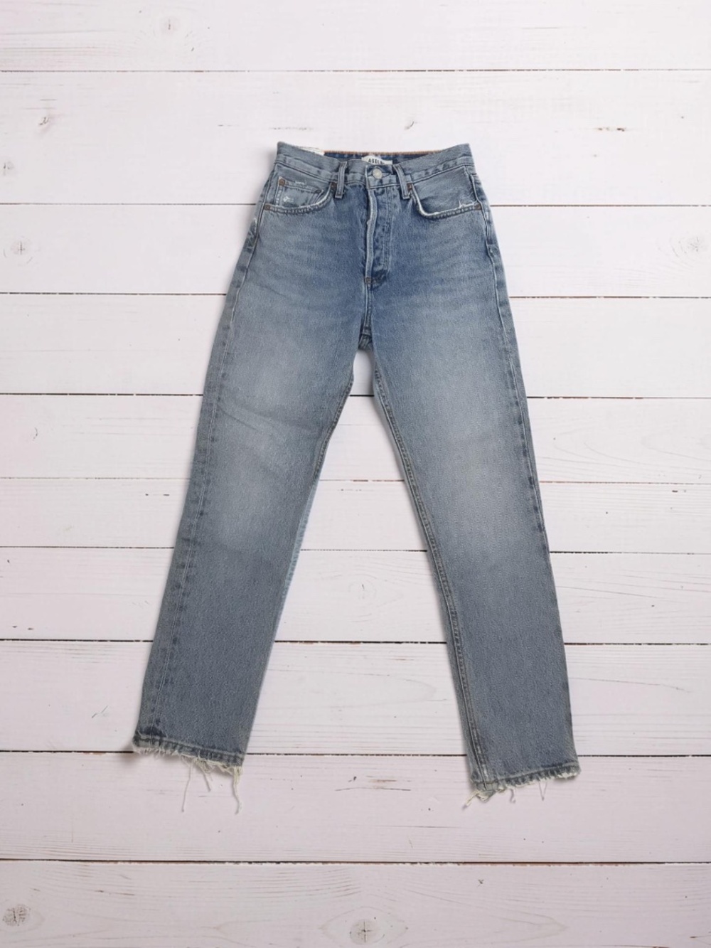 NWOT Agolde 90’s Pinched Waist High Rise Straight Jeans in Light Wash Size 24